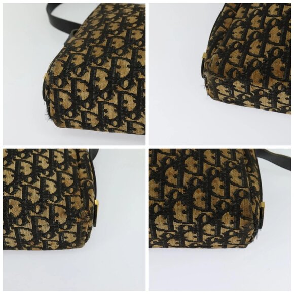 Christian Dior Trotter Canvas Shoulder Bag Navy Gold Auth - Picture 16 of 16